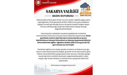 Sakarya Genelinde Eğitim 1 Gün Daha Tatil Edildi