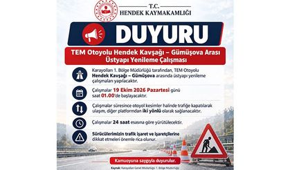 Sürücüler Dikkat! Tem Otoyolunda Çalışma Var