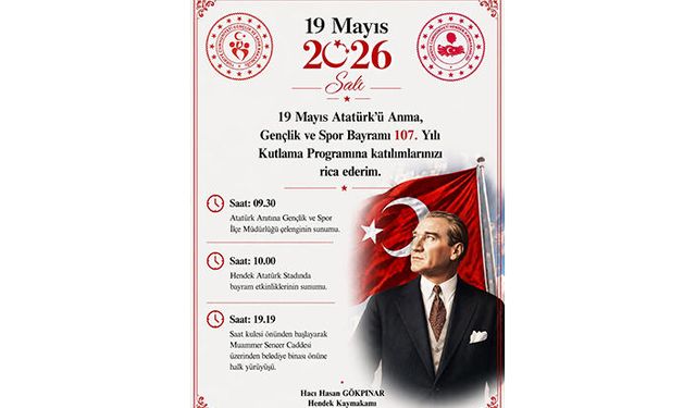 19 Mayıs Coşkusu Hendek’te Yaşanacak