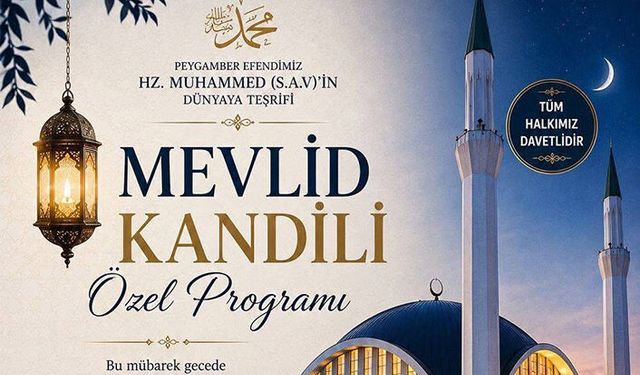 Hendek Müftülüğü’nden Mevlid Kandili Programı