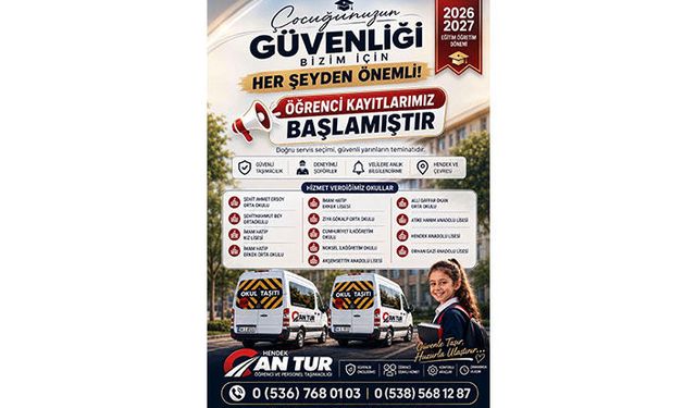 Hendek’te Can Tur Öğrenci Servis Kayıtları Başladı