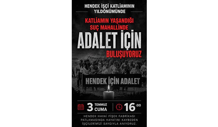 Patlamanın Yıldönümünde “Hendek İçin Adalet” Buluşması