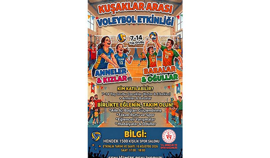 Kuşaklararası Voleybol Etkinliği İle Aileler Sporla Buluşuyor