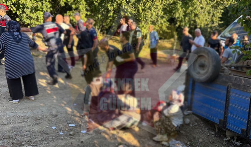 Hendek’te Traktör Devrildi, 18 Yaralı