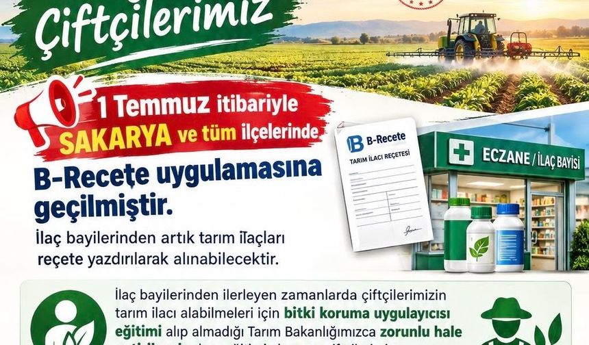Hendek’te Çiftçilere B-Reçete Eğitimi Düzenlenecek