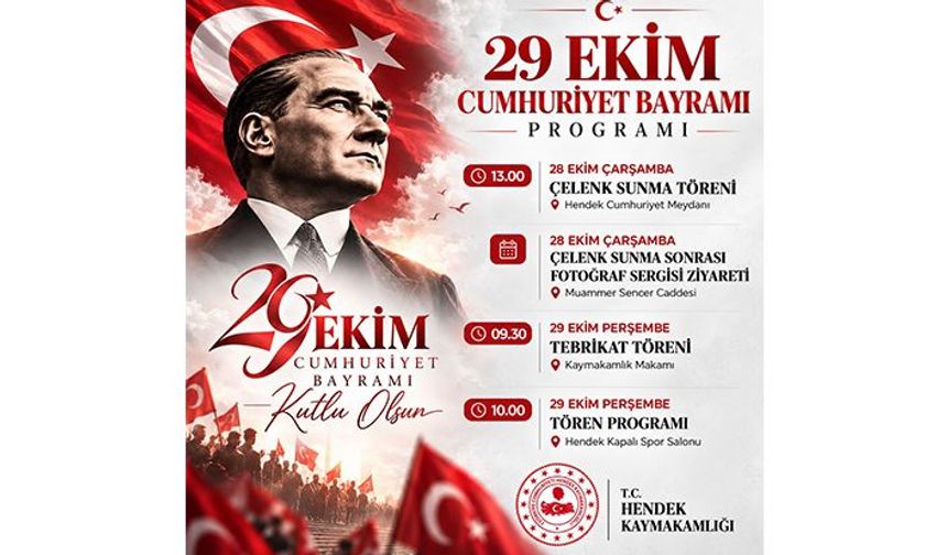Hendek’te Cumhuriyet Bayramı Programı Belli Oldu